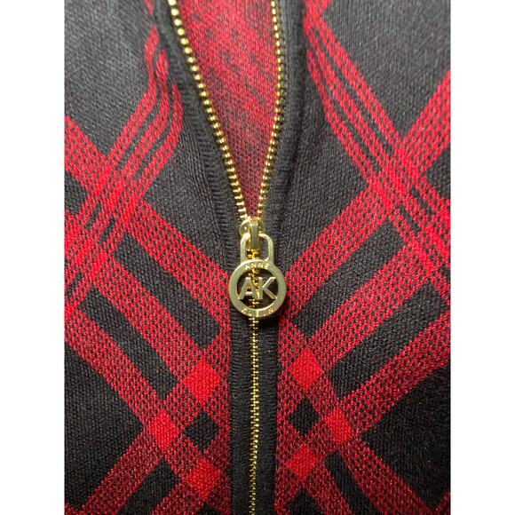 Anne Klein - NWT - Red and Black Zip up Womens Sweater - Picture 2 of 7